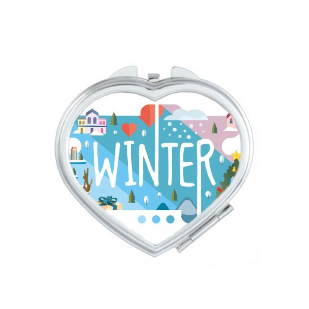 Miroir compact de poche à offrir en petit cadeau mignon avec illustration de printemps multicolor