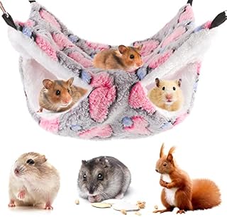 Medo Pet Cage Hammock, Double Layer Animal Hammock Sleeping Bag, Suitable for Cage Rats, Hamsters, Guinea Pigs, Ferrets and Chinchillas to Play and Sleep (29 * 29cm)