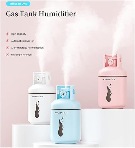 Miniatura 2 de TTPP Humidificador 3 en 1 con luz nocturna pequeño ventilador 10.1 fl oz portátil mini coche USB humidificador para el hogar coche dormitorio