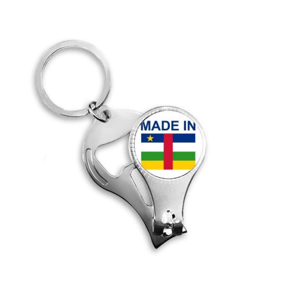 Porte-clés avec décapsuleur en métal souvenir de la République Centrafricaine