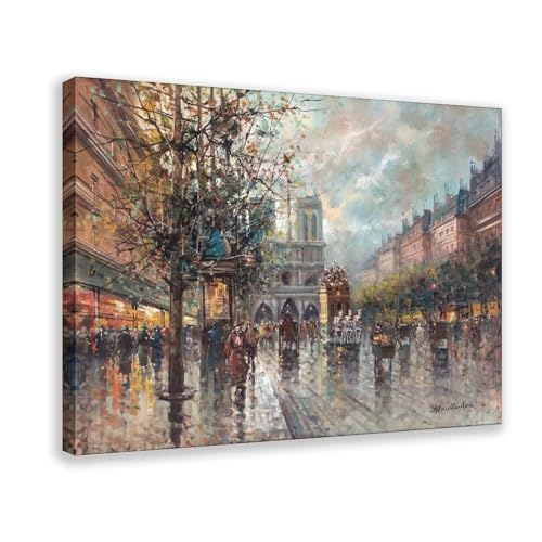 Toile Notre Dame de Paris Antoine Blanchard cadre suspendu décoration murale salon