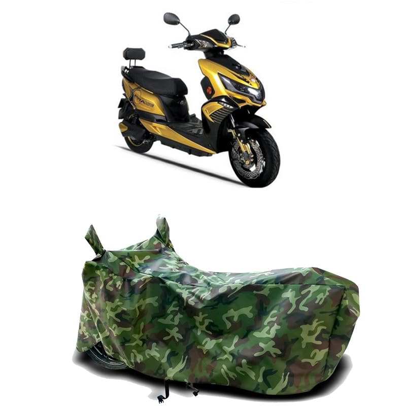 Image of DUFFEL-100% Heat Protection Two Wheeler Bike /Scooty Body Cover for Okinawa Praise BS6 Water Resistance /UV-Rays /Birds Dropping /Scratchproof /Dust Proof /Waterproof[Green Jungle Print]