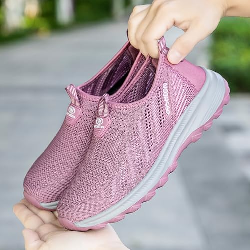 Zapatillas de tela mujer con cuña, zapatos deportivos cómodos y frescos 2