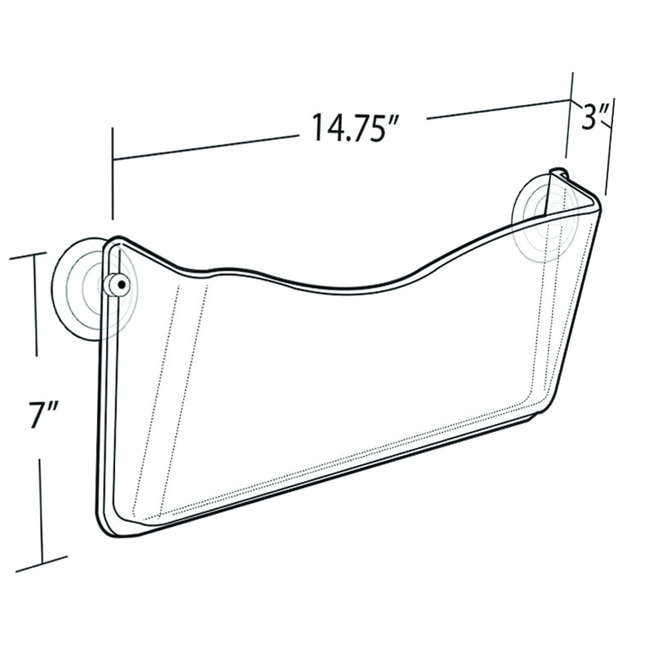 Azar Displays 250055-SMK - Soporte de plástico para archivos de pared con ventosas, color ahumado, paquete de 4