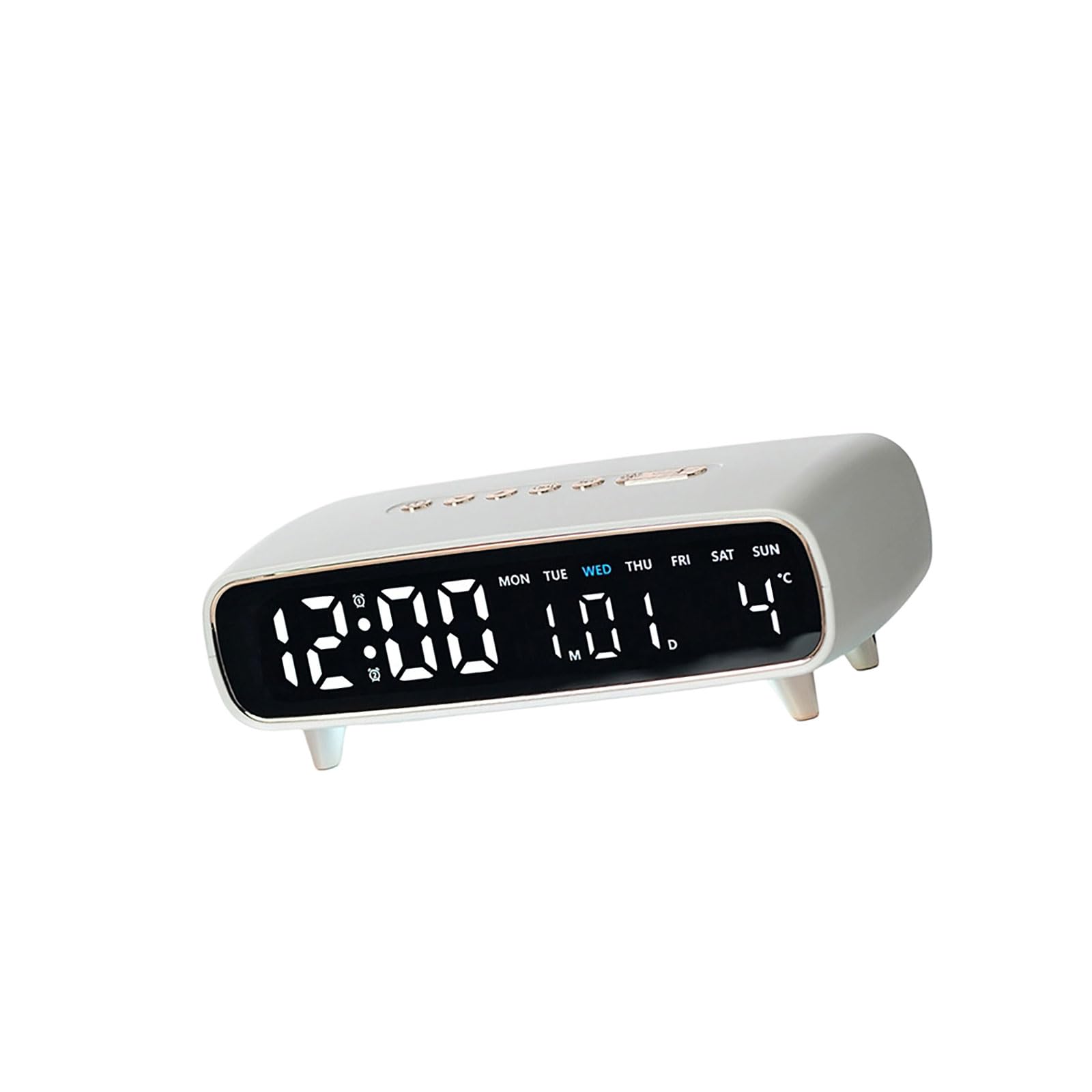 NRVTRE Digital Alarm Clock with Adjustable Brightness Ambients Night Light and USB Charging Port LED Temperature Display Timer Feature LED Electronic Clock