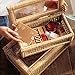 Large Handwoven Boho Rattan Display Boxes with Glass Lids - Set of 2 Rectangular Decorative Storage Bins - Natural Woven Cane Home Decor Organizers (15.55