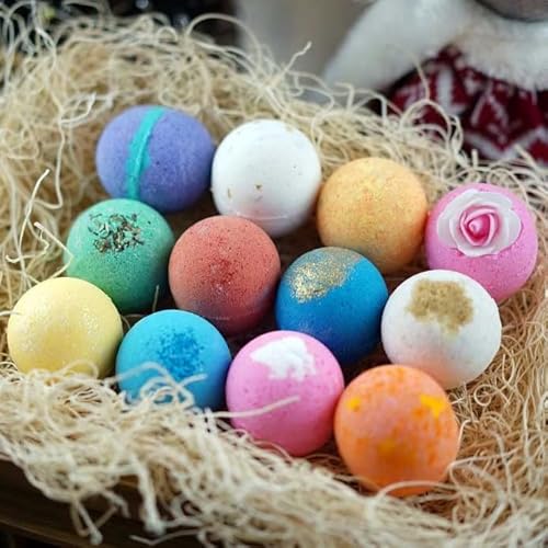 LifeAround2Angels Fun and Sweet Bath Bombs Gift Set 12 Pack Made in USA Fizzies, Shea & Coco Butter Dry Skin Moisturize, Handmade Birthday Mothers Day Gifts idea for Her/Him, Wife, Girlfriend, Kids - Fun and Sweet