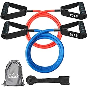 Resistance Bands Set Physical Therapy with Handles 59 inches Longer Exercise Bands with Upgraded Door Anchor and…