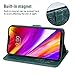 Phone Case for LG G7 ThinQ Wallet with Tempered Glass Screen Protector Leather Flip Cover Card Holder Stand Cell LGG7 One G 7 Plus LG7 Fit LG7ThinQ 7G Thin Q G7+ G7thinq LGG7thinq Women Men Dark Green