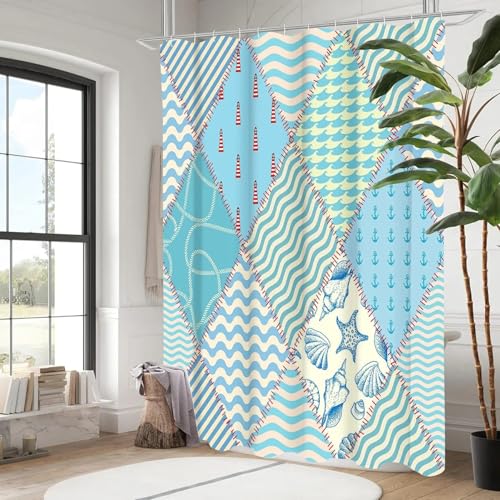 Rideau de douche imperméable et opaque 180x230 anti-moisissure poisson - 3
