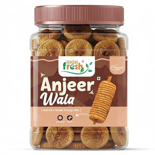 HighFresh Premium Afghani Anjeer 1kg | Naturally Soft Juicy Dried Figs Dry Fruit | No Added Sugar | Rich Source Of Fiber | Low in Fat Healthy Snack Jar Pack