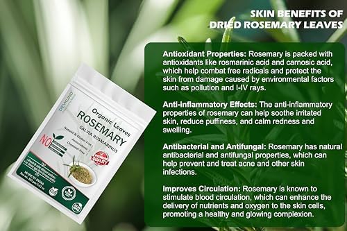 Image of Rosemary Leaves, Natural Dried Herbs for Hair Growth, Hair Fall Control, 200g Pack with Spray Bottle for DIY Hair Care