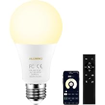 LED Bulb with a 2.4GHz Remote Control, A19 12W Color Changing Smart Light Bulb for Lamp, Bedroom, Mood Soothing,12W 1000lm,100W Equivalent,Dimmable 1% to 100% 2700-6500K,1 Bulb & Remote