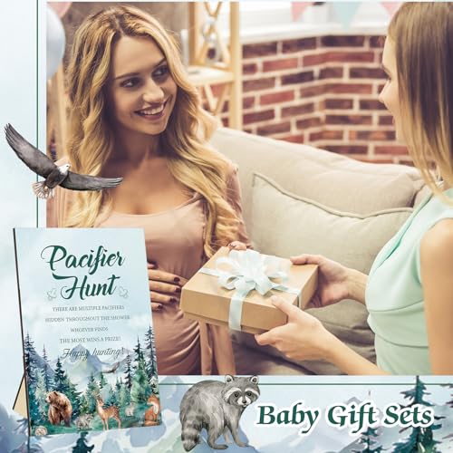 Image of Thyle 51 Pcs Let The Adventure Begin Pacifier Hunt Baby Shower Games Include Hunt Sign and 50 Acrylic Pacifiers for Adventure Awaits Baby Shower Game Decoration Gift Sets Gender Reveal Party Decor