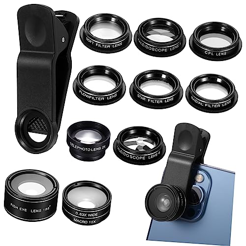 Kit objectif téléphone noir lentille grand angle macro smartphone TPU