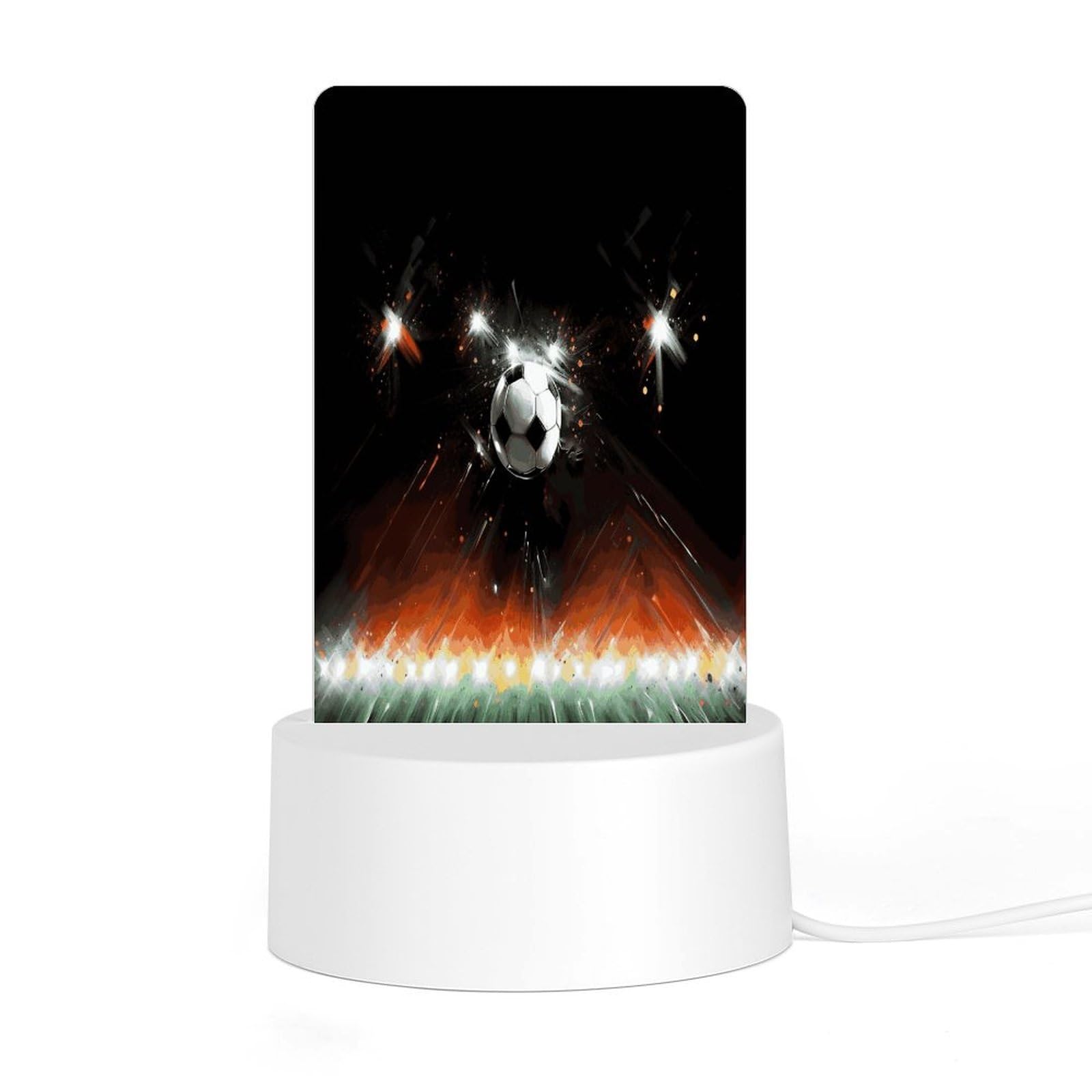 Adfgyerh Style Soccer Painting Night Light Acrylic Material Easy Installation, Home Decor Usb Interface Power Supply, Lamp For Restaurant Bar Cafe Room Decor