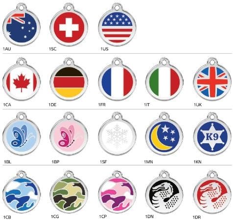 Custom Engraved Stainless Steel with Enamel Pet ID Tag - Large