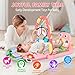 UMIKU Baby Play Mat Baby Tummy Time Mat Infant Newborn Musical Activity Center with High-Contrast Piano Music & Light Newborn Babies Gift for Girl Boy Babies 0-6 6-12 Month Pink Dinosaur