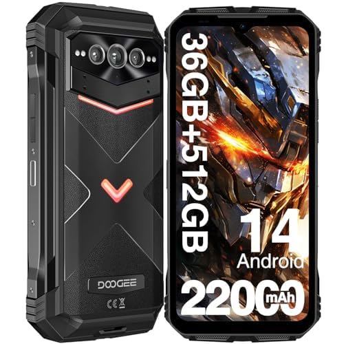 DOOGEE V MAX Plus 5G Rugged Smartphone,22000mAh 36GB+512GB,200MP+32MP+20MP Night Vision Rugged Cell Phone,Android 14 Rugged Phone,6.58" FHD+120Hz IPS Screen,IP68/IP69K Waterproof Phone,NFC/O