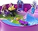 Polly Pocket Monster High Playset with 3 Micro Dolls & 10 Accessories, Opens to High School, Collectible Travel Toy with Storage