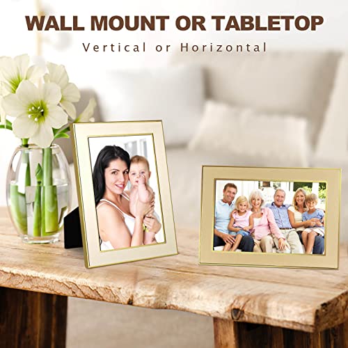 Iziddo 2 Pack 5X7 Gold Metal Picture Frame, Gift Photo Frames, Wall Mount Or Tabletop, Vertical Or Horizontal (Gold, 5X7) #TOP1
