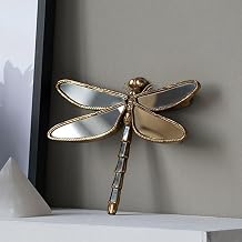 Retro Dragonfly Wall Decor, Artificial Resin Mirror Dragonfly Decoration, Wall Hanging Decor Art, Dragonfly Wall Art for Living Room, Bedroom