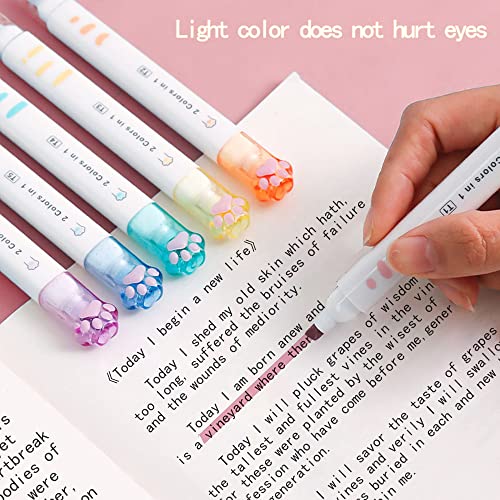 Siyzhop Double-Headed Cute Light Color Eye Protection Highlighter Markers, 6-Pack Of 12 Flat Heads, Bright And Vintage Markers For School Office Journal Supplies (12 Colors Double Head) #TOP1