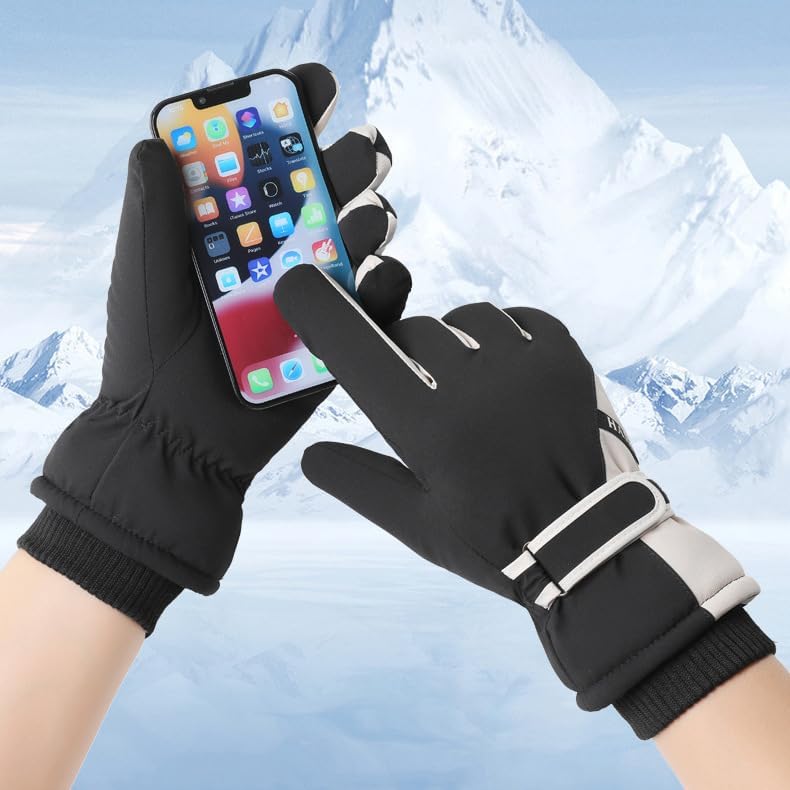 FGSS Winter Ski-Gloves for Men - Warm Water-Repellent Snow Gloves Cold Weather Snowboard Mittens - Image 4