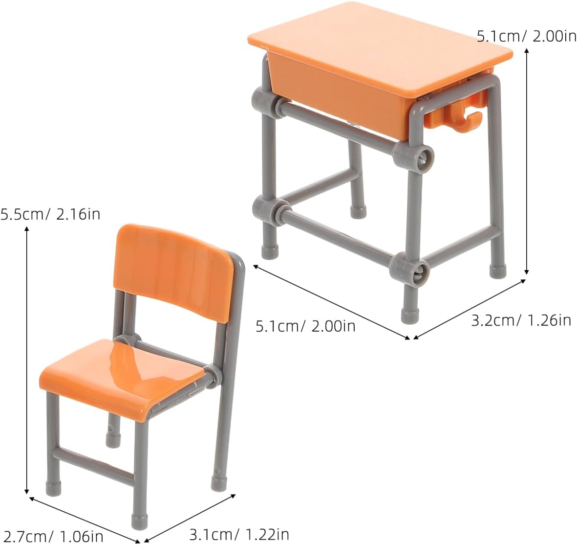 ibasenice Mini Classroom Furniture Set Dollhouse Mini Furniture 4-Pack for Classroom Decor Miniature School Room