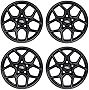 RockTrix RT105 17 inch Wheels Compatible with Jeep Wrangler JK JL 17x9 5x5 Wheels (-12mm Offset) 4.5in Backspace, 5x5 PCD, 71.5mm Bore, Black Wheels, Also fits Gladiator JT Rims - 4pc Set