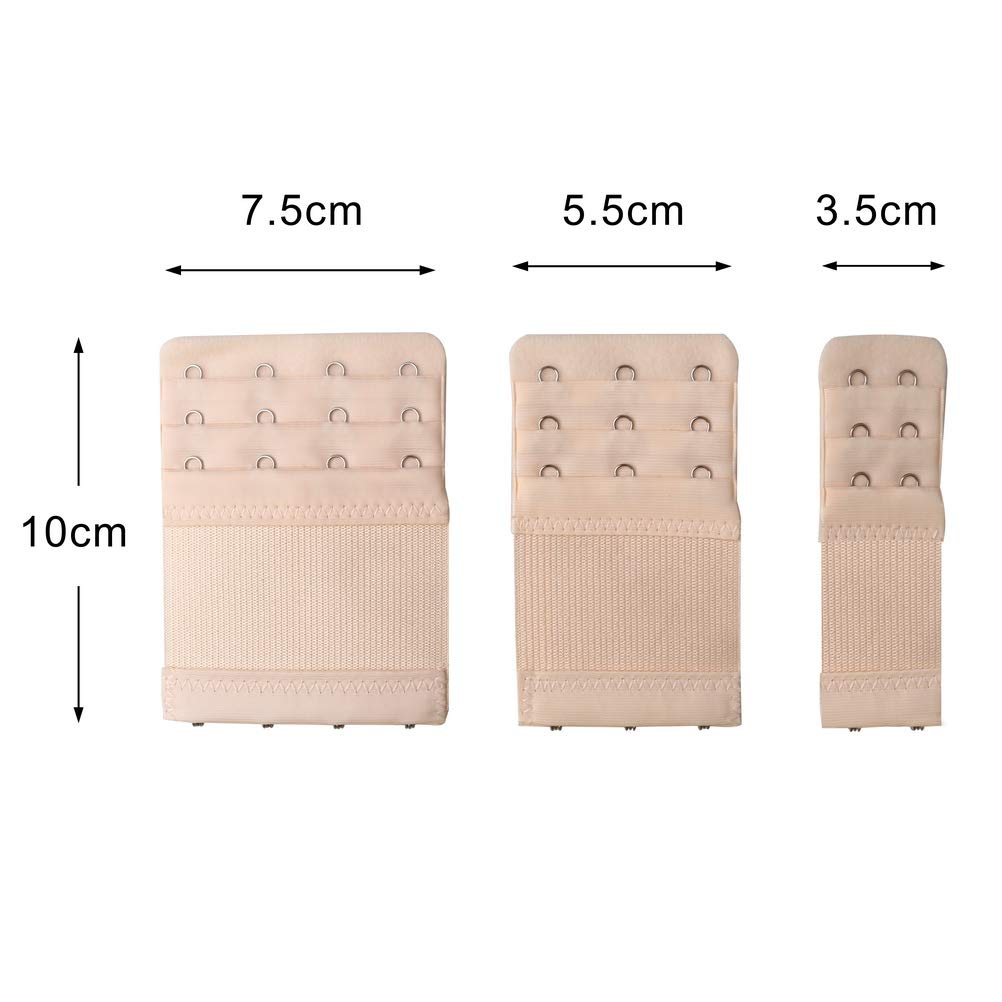 XREE 12 Stücke BH Verlängerung, Bra Extender, BH Erweiterung 2 Haken/ 3 Haken/4er-Haken BH Erweiterung BH-verlängerung für Frauen-BH 3 Farben