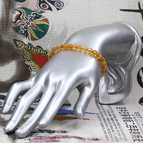 Natural Yellow Citrine Crystal 6mm Round Beads Stone Stretch Bracelet 7 Inch Unisex - Image 4