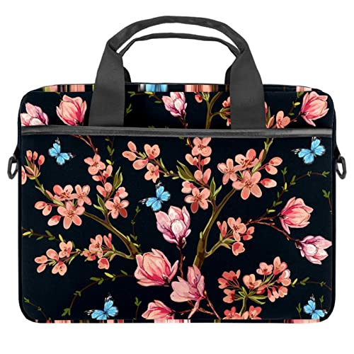 Sacoche à bandoulière ordinateur portable 13-14 pouces floral noir pour vos trajets et bureaux
