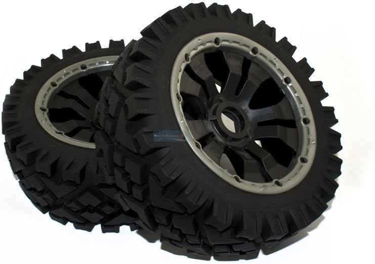 King Motor KM All Terrain Buggy Wheels Black Poison Rims Front Pair Fits Baja Buggy