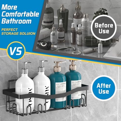 Image of Self Adhesive Bathroom Shelf Stainless Steel No Drill Bathroom Organizer Wall Mount | Rust Proof Shower Caddy Wall Shelf for Shampoo Holder Storage Rack Bathroom Accessories