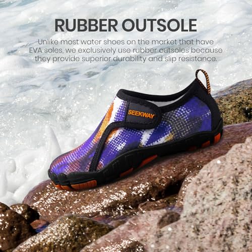 Image of SEEKWAY Barefoot Water Shoes for Kids - Wide Toe Box and Quick-Dry Sand Shoes Toddler for Hiking Swim Beach Pool Kayak Sport Accessories, Camping Essentials Non-Slip for Boys Girls Sizes