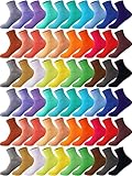Jeyiour 60 Pairs Women Solid Color Cotton Socks Bulk Pack Colorful Athletic Crew Socks for Ladies Women Girls, 30 Colors