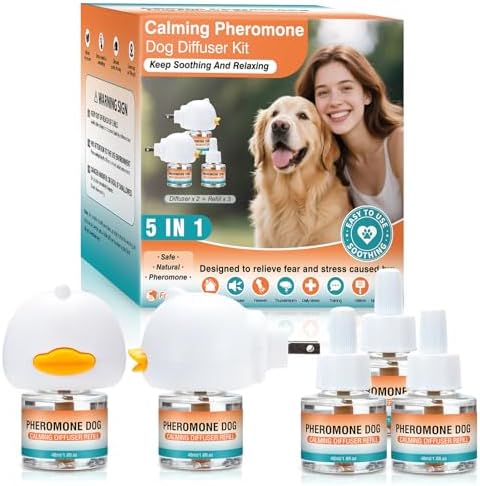 Dog Calming Pheromones Diffuser to Calm Pet 5 In 1 Advanced Kit A...