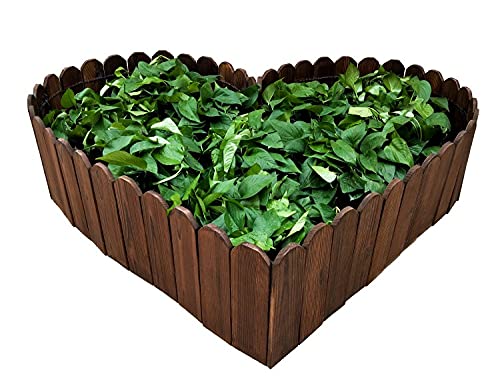 ガーデニング 柵 ガーデニング柵木製連杭花壇柵100CM花壇 仕切り 囲い 花壇フェンス ガーデニング 土留め 木製 花壇材ガーデニング フェンス 木製 ミニ 花壇フェンス 花壇 ガーデンフェンス 仕切り 屋外 柵 (35X120CM, 炭化色)