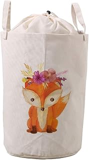 LifeCustomize Large Laundry Hamper Basket Lovely Baby Fox Clothing Storage Bins Boxes Organizer Foldable Waterproof Nursery Hamper with Handles