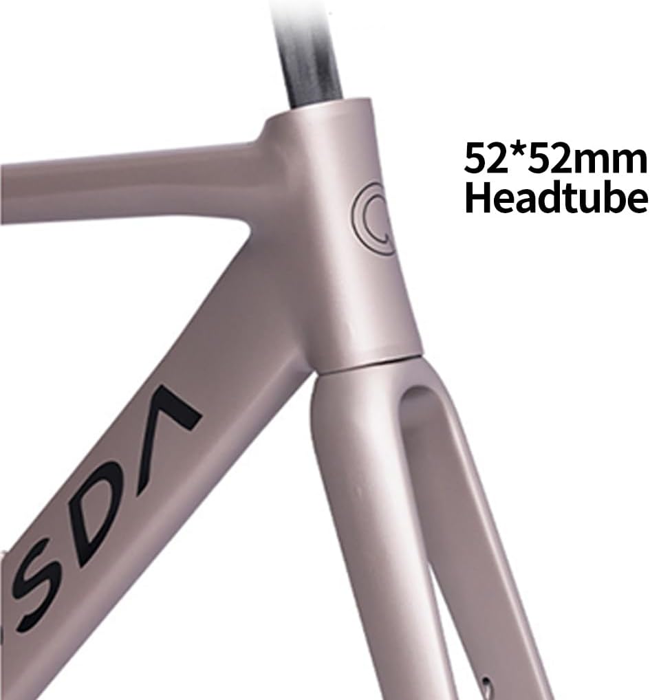 700C Road Bike Frameset 45CM 48CM 51CM Aluminum Alloy Disc Brake Frame Wind Breaker Frame Carbon Fiber Fork BSA BB68 Thru Axle 12 * 100mm 12 * 142mm(Gray,45cm)