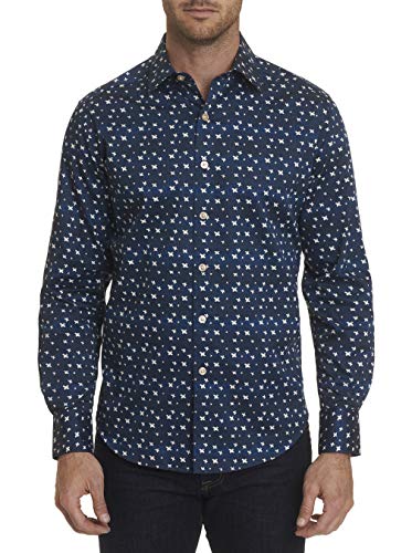 Robert Graham Tesoro L/S Printed Woven Shirt Classic Fit Navy Small