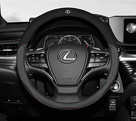 Amazon Auto Commodities レクサス Nx Is Rx Gs Es Ls Lx Lc Ux ステアリングカバー ハンドルカバー 全シリーズ対応 本革 内装品 車内装 スエード革 ｍサイズ パーツ 38 専用ロゴ 四色選択 並行輸入品 スエード ブラック ハンドルカバー