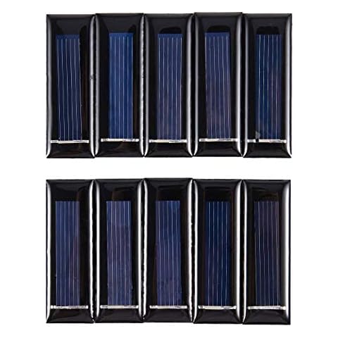 JOUSE 10 Stueck Solar Panel neue 0.5V 100mA Solarzellen Photovoltaik Modul Sonnenkraft Ladegeraet DIY 53 * 18 * 2,5 mm Cover