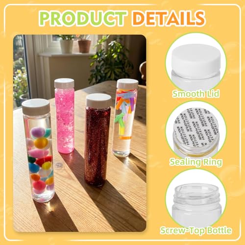 8PCS Sensory Bottle Kit for Toddlers, DIY Calming Bottles with Decorative Fillers, Calm Down Corner Supplies,Preschool & Kindergarten Classroom Must Haves - Image 4