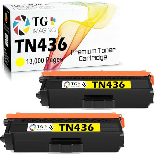 Cartouche de toner TN436 compatible avec imprimantes Brother HL-L8360CDW MFC-L8900CDW lot de 2 jaune