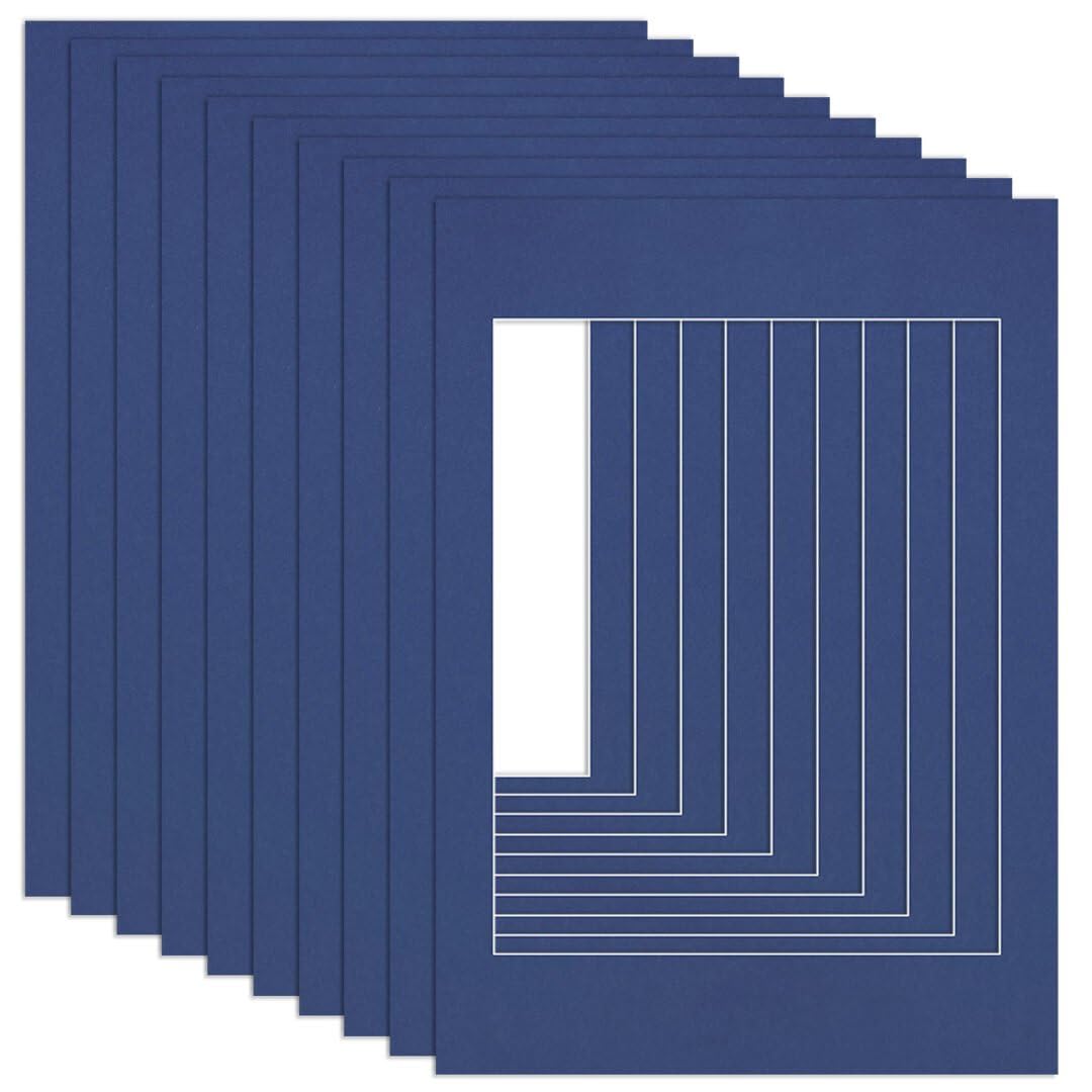 Procut Global 70x50cm Blue Picture Mounts to Fit 50x40cm Aperture - Precision Cut Cardboard Photo Mount - Ideal for Frames, Prints, Artwork & Certificates - Sizes & Colours Available - 10 Pack โ image 1