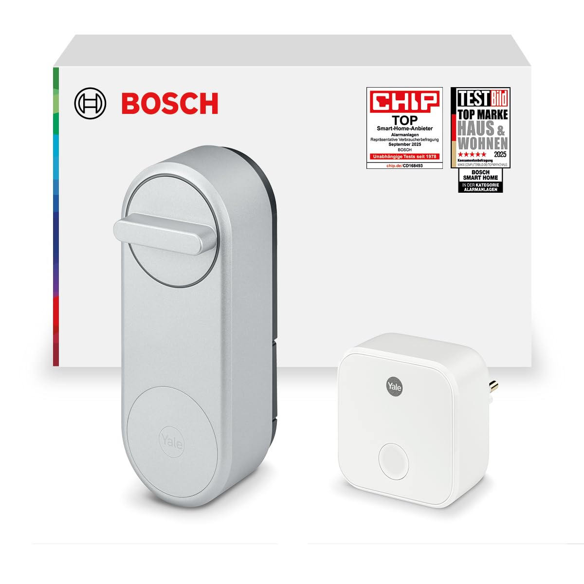 Bosch Smart Home, Yale Linus® Smart Lock, Türschloss inkl. WiFi Bridge, kompatibel mit Amazon Alexa, Apple HomeKit, Google Home