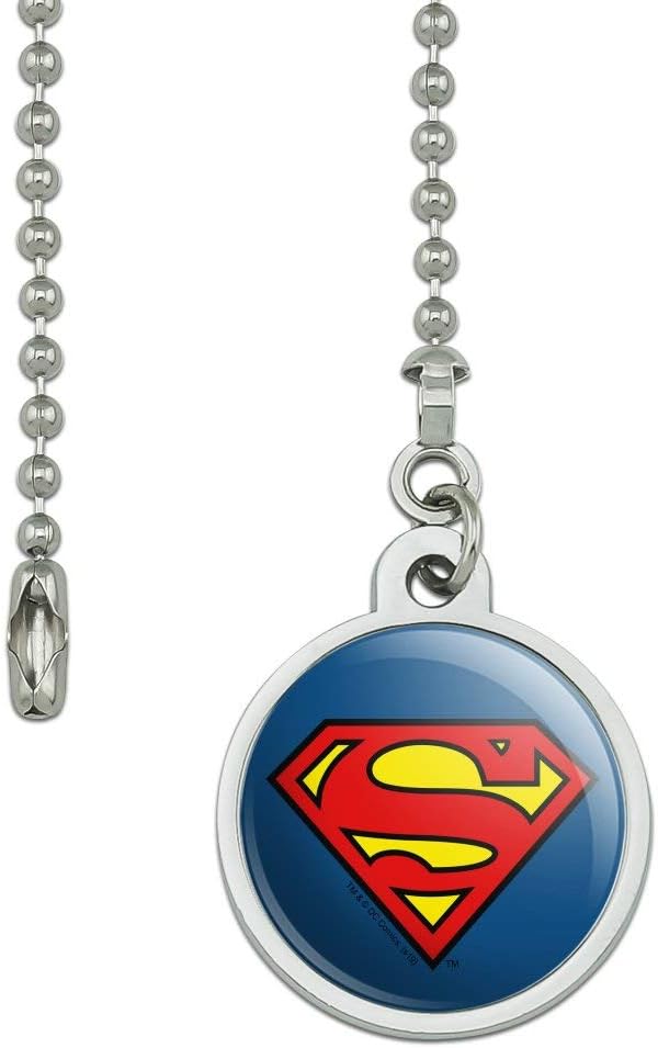 GRAPHICS & MORE Superman Classic S Shield Logo Ceiling Fan and Light Pull Chain