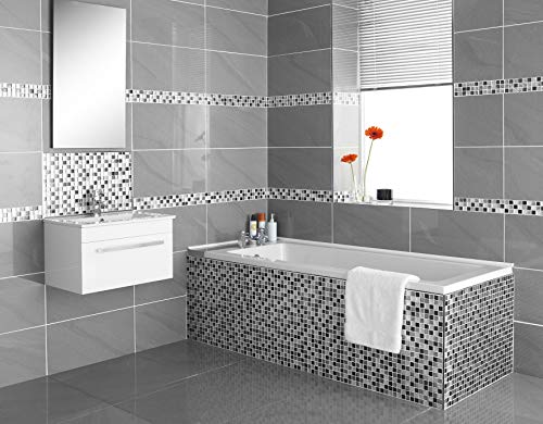 HomeLux HMOSGLBLK MOSAIC GL BLACK LEAF Mosaik, Schwarz, 29.5x29.5cm